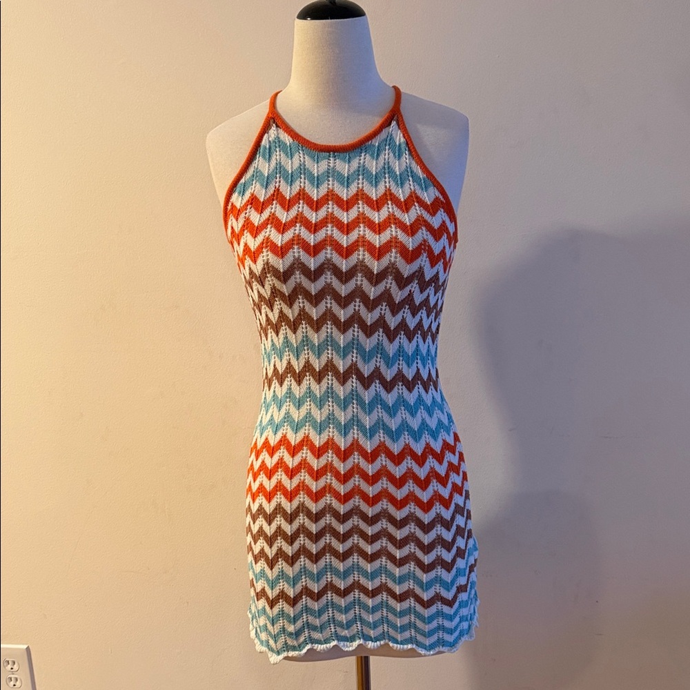 Chevron Knit Mini Dress